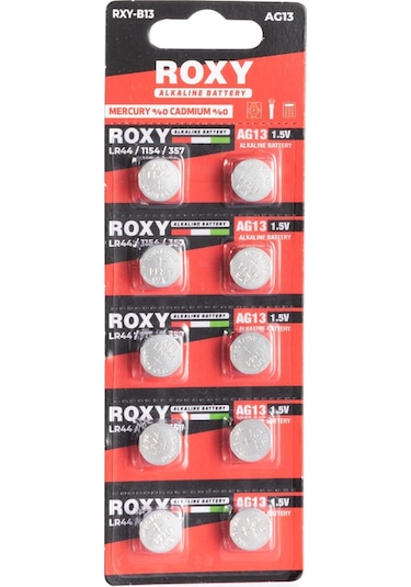 Roxy Ag13 Lr44h 357a A76 Sr44sw 1.5v 10'lu Kart Alkalin Pil