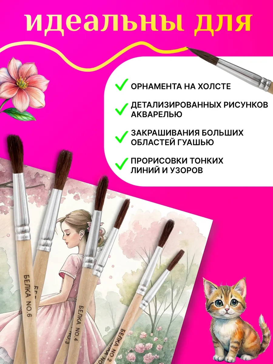 Kitso Resim Fırçaları Sanat Seti 6 Parça 327387049