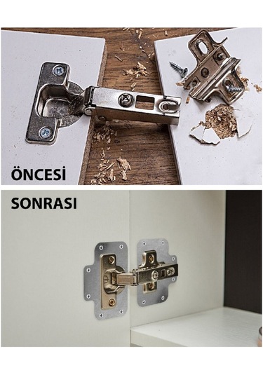 Menteşe Tamir Sacı Pratik Paslanmaz Dolap Tamir Onarım Kiti Kapak