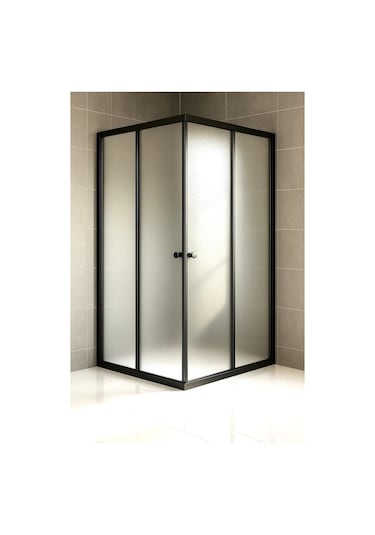 Durul Duşakabin Kare Siyah Profil Buzlu Cam Siyah