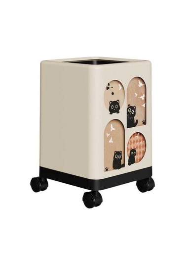 Pazly Toz Tekerlekli Tekerleklerle Suntek Şık Renkli Kutusu Kutu Ev Çöp Çok Ua Çok Renkli