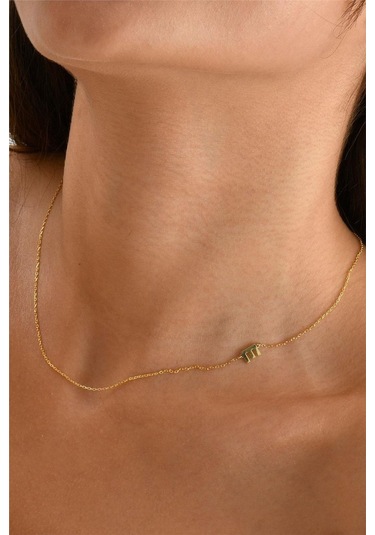 Minamis Silver 925 Ayar Gümüş E Harfi Kadın Köprücük Kolye-2259