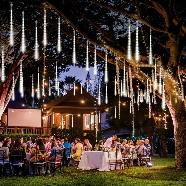 Trendooze Yas Parıltılı 192 Led 8 Tüp 118 İnç Mavi Usb Dekor Işık