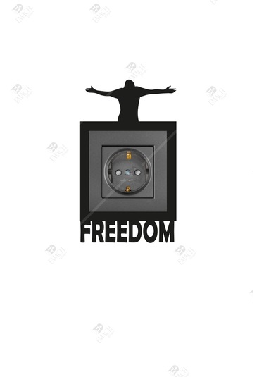Freedom Temalı Tekli Priz Çerçevesi Dekorasyon