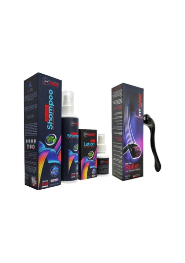 FitHair %60 Daha Yoğun Fithair Losyon+ Aloeveralı Şampuan 7/1+ Dermaroller