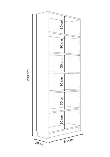 Bili Kitaplık 5 Raflı Geniş Çok Amaçlı Ofis Salon Kitap Dosya Rafı Beyaz Beyaz