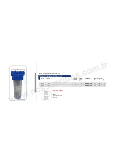 Sufil Marka 10 İnç Tesisat Tipi Filtre Kabı