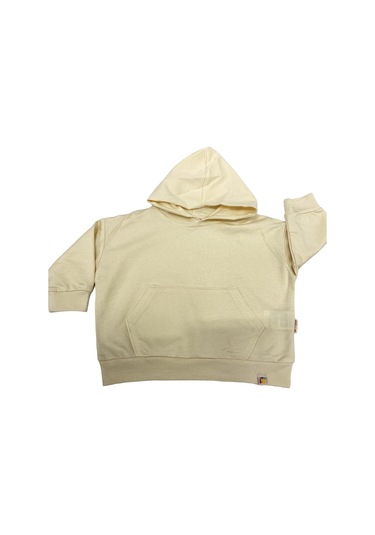 Tiffany Sweatshirt Kapüşonlu Oversize Theme Bej-10846 Bej