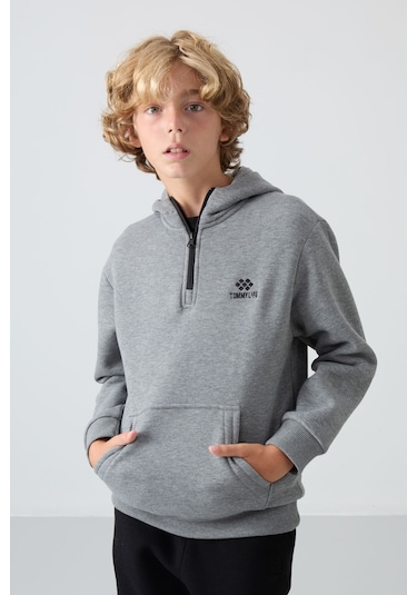 Gri Melanj Pamuklu Kalın İçi Tüylü Yumuşak Dokulu Standart Fit Nakışlı Erkek Çocuk Sweatshirt - 11244 Gri Melanj Gri Melanj Pamuklu Kalın İçi Tüylü Yumuşak Dokulu Standart Fit Nakışlı Erkek Çocuk Sweatshirt - 11244 Gri Melanj