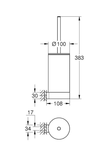 Grohe Selection Tuvalet Fırçası Seti Phantom Black - 41215kf0 Siyah