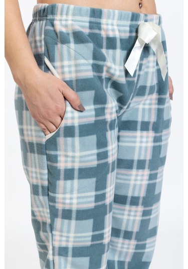 Kadın Polar Kışlık Eşofman Alt Waynap Polar Alt- Turkuaz