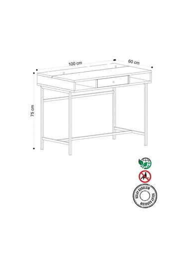 Decormet Berry Çalışma Masası Safir Meşe Çok Renkli