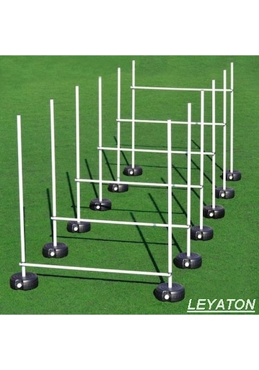 Leyaton Slalom Takımı Boş Futbol Antrenman Slalom Takımı 12' li Beyaz - Siyah