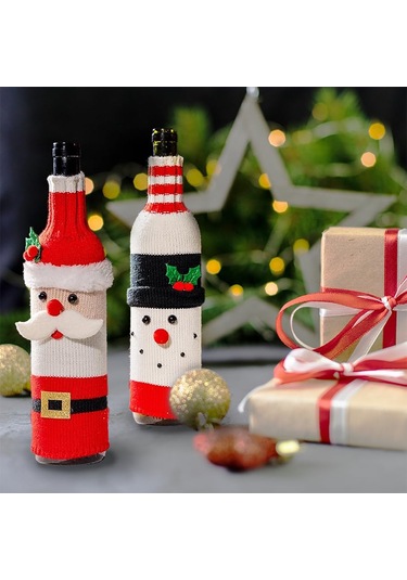Noel Partisi Şarap Şişesi Dekorasyonu Kol Süsleme Malzemeleri