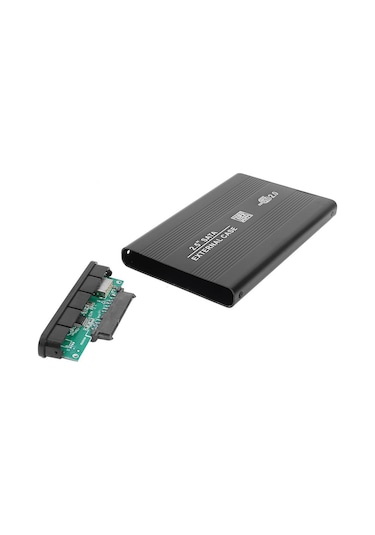 Jeemson 2.5 İnç Sata Usb2.0 Taşınabilir Disk Kutusu, Alüminyum Kasa, 480mbps Hız, Windows/mac Uyumlu, Siyah