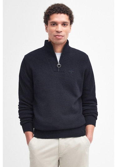 Barbour Essential Lambswool Half Zip Kazak Ny71 Navy Lacivert