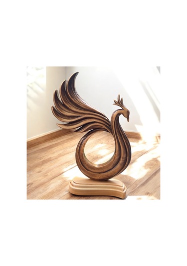 Ahşap El Sanatlar Ahşap Zümrüdü Anka Kuşu Dekoratif Biblo Model:1