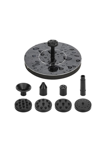 Suofeng Güneş Enerjili Siyah Abs Fontaine, 30-60cm Su Yüksekliği, 1.5w Güneş Paneli İle Otomatik Çalışır
