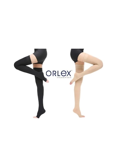 Orlex Diz Üstü Varis Çorabı Siyah Renk (Ccl-I / Ccl-Iı) Siyah CCL2 7 Kapalı Uzun