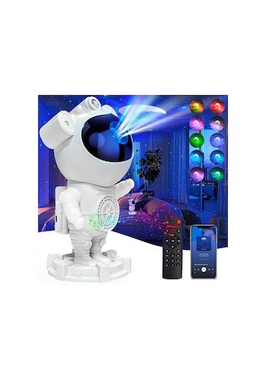 Akıllı Astronot Projeksiyon Gece Aydınlatma &amp Bluetooth Hoparlör 16737296