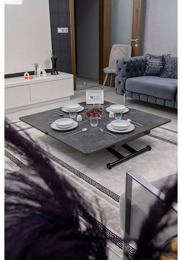 Home Üst Tabla Mdf Kartal Oval Köşe Alt Ayak Siyah