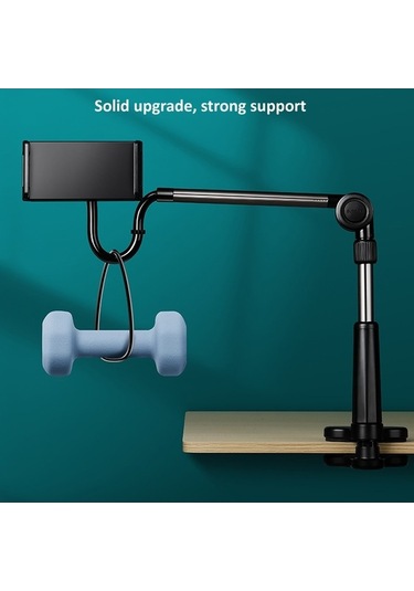 Tongxida 4-13 Inç Ayarlanabilir Kol Cep Tablet Tutucu Standı, Başucu Masası Tablet Klip Braketi Siyah