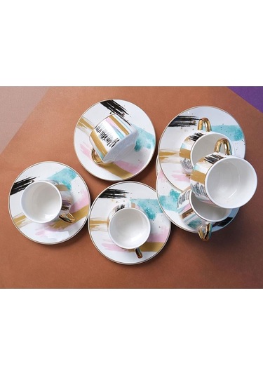 Goya Türk Kahvesi Fincan Takımı Çok Renkli