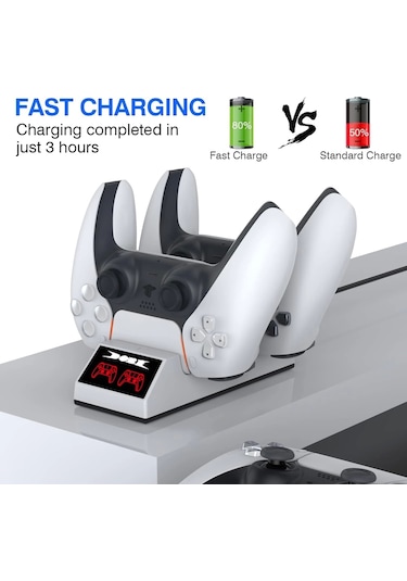 Ps5 Stand 2 Kol Şarj İstasyonu Göstergeli Dock Tp5-0508b