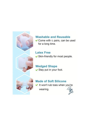 Chenkestoreone Küçük Açık Bej 2li Silikon Ayak Parmak Ayırıcı Yumuşak Jel Ped Rahatlatıcı