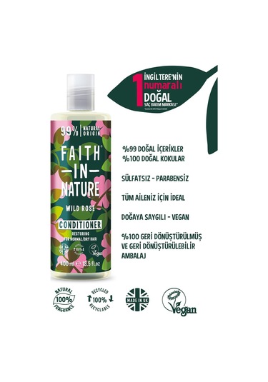 %99 Doğal Onarıcı Saç Bakım Kremi Yabani Gül Normal&kuruya Dönük Saçlar İçin