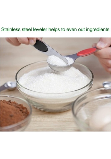 Ulzyvf Paslanmaz Çelik 13 Parça Ölçü Kaşığı & Kupası Seti - Kuru/sıvı İçin Manyetik Tutuculu Renkli Çok Renkli