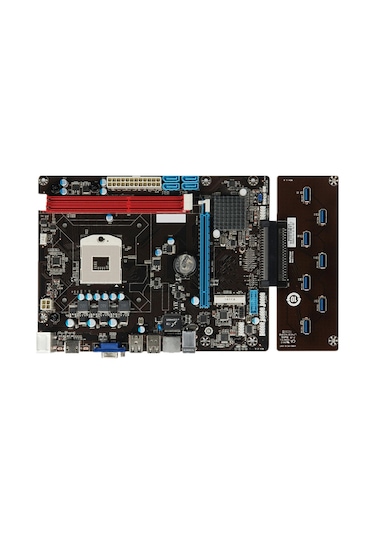 Esonic QS8-BTC Combo Intel Celeron Işlemcili HM65 1600 MHz DDR3 Soket 988 ATX Mining Anakart
