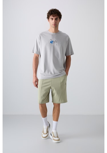 Tommy Life Çağla Pamuklu Kalın Yumuşak Dokulu Comfort Fit Basic Erkek Şort - 81261 Çağla