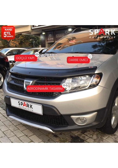 Dacia Sandero 2012-2020 Yıl Aralığı Uyumlu Kaput Rüzgarlığı 3mm
