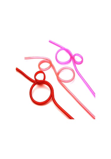 Sones 10 Adet Yaratıcı Plastik Kavisli Pipet, Rastgele Renk Stil Teslimatı