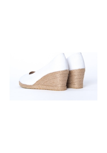 Star Tombis Beyaz Keten Espadril Dolgu Topuk