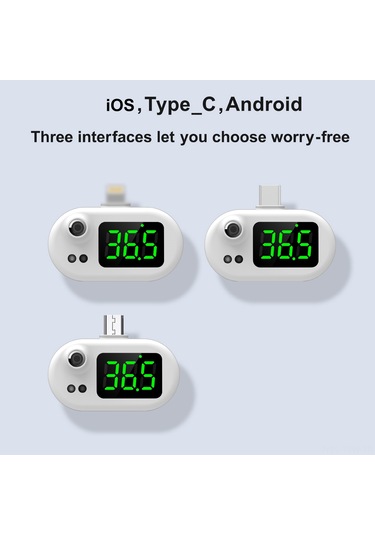 Tenfowee Usb Termometre K8 - Ev Kullanıma Uygun, Portatif, Hızlı Ölçüm 32-42 C , İos Arayüzlü Beyaz Isı Ölçer