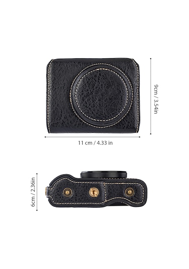 Suofeng Kahverengi Pu Kamera Çantası, Manyetik Kilit Ve Çıkarılabilir Askı İle, Canon G7x2/g7x3 Uyumlu