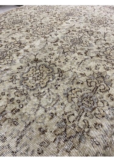 El Dokuma Eskitme 120X205 Krem Naturel %100 Yün Vintage Halı ! Krem