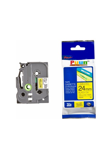Puun Brother P-Touch TZE-651 24MM x 8m Sarı Üzerine Siyah Uyumlu