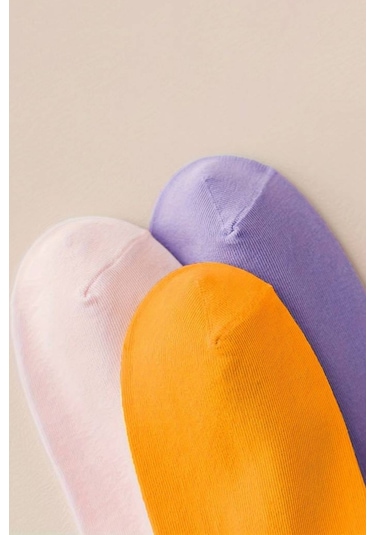 Kral Socks Yazlık Pamuklu Penye Kadın Patik Çorap 10 Çift - Çok Renkli