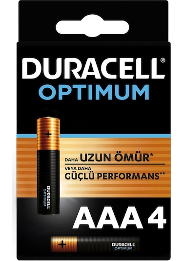 Duracell Optimum Alkalin Pil AAA 4'' lü Paket