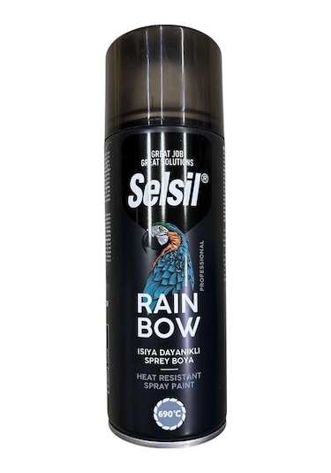 Selsil Rainbow Akrilik Sprey Boya 690 Derece Isıya Dayanıklı Siyah