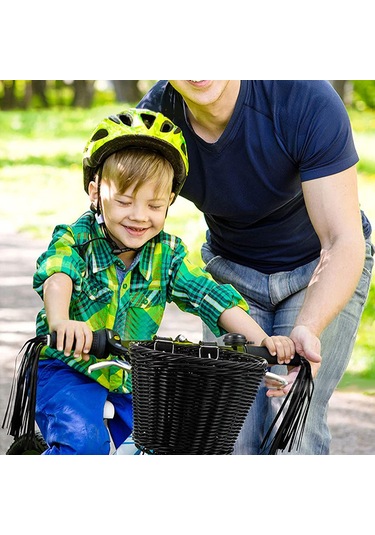 Youtek Küçük Siyah Pp Dikişli Sepet - Bisiklet, Scooter, Yürüme Arabası İçin Taşıma Sepeti Siyah