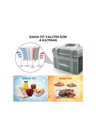 Coolist Cl26Lg 26 L Katlanabilir Termos Bez Çanta / Buzluk Yeşil