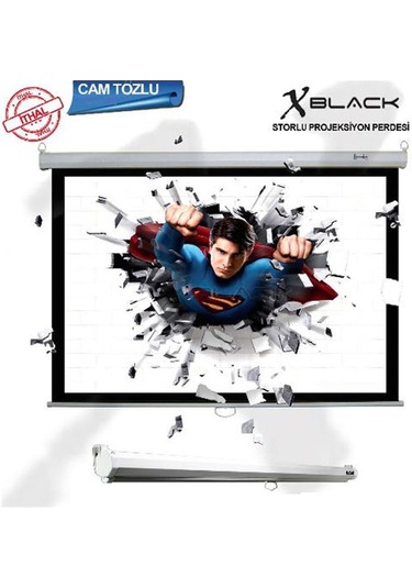 Xblack Xge-180 Kumandalı Motorlu Projeksiyon Perdesi Beyaz - Siyah