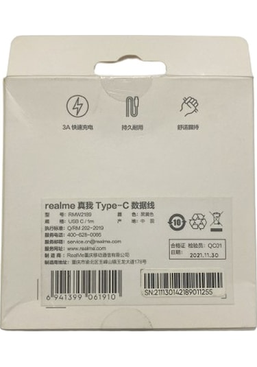 Realme RMW2189 Type C 3A QC 3.0 Hızlı Şarj Ve Data Kablosu