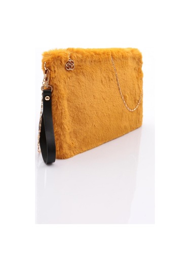 Dgn 4106 Kadin Kürklü Çanta 4106-2337-R2616 Sarı