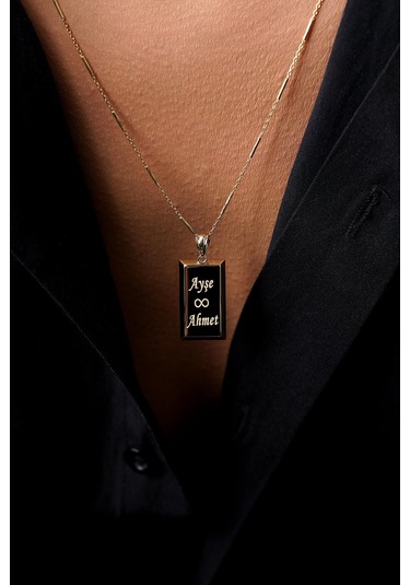 14 Ayar Altın Külçeli Çubuk Zincir Erkek Kolye Pembe Altın