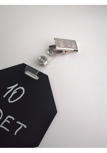 10 Adet Silinebilir Mandallı Siyah Etiket Kıskaçlı Karatahta Seti